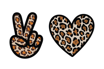 Leopard Print Peace Heart