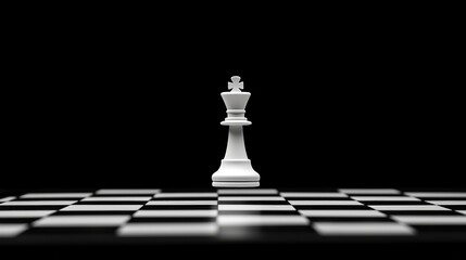 White chess king on a black background, emphasizing strategy and focus.