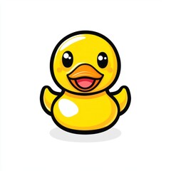 Obraz premium Cute cartoon yellow duck
