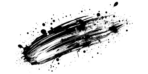 Vector modern black for stroke of watercolor paint brush isolated on white