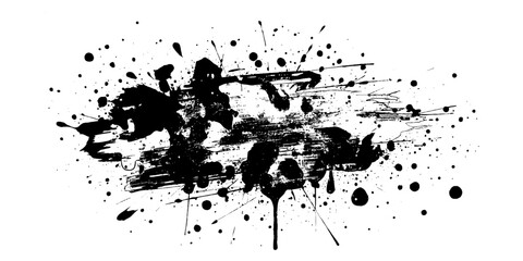 Vector modern black for stroke of watercolor paint brush isolated on white