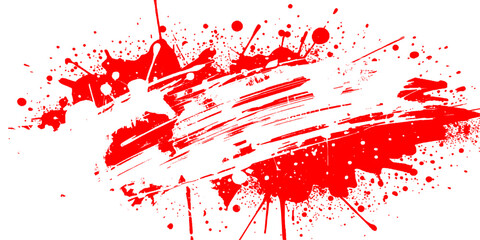 Vector abstract red brush shape white background