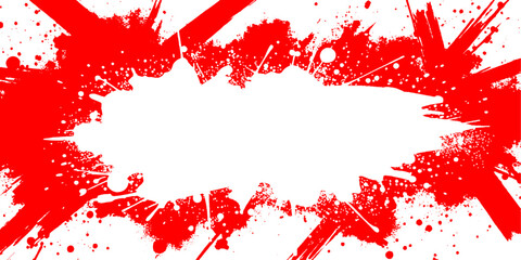 Vector abstract red brush shape white background