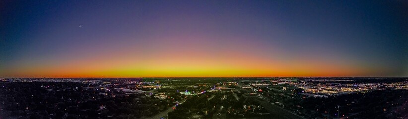 sunset over the city