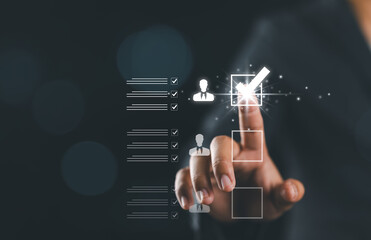 HRM or Human Resource Management Organizational executives plan success strategies through people. Business development concept by choosing professional leaders, teamwork, employee talent,
