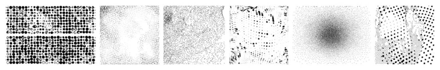 Vector Dense collection of abstract dots forming gradient .