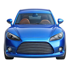 Naklejka premium Blue car 3d colorful isolated on transparent background for automotive design and advertising