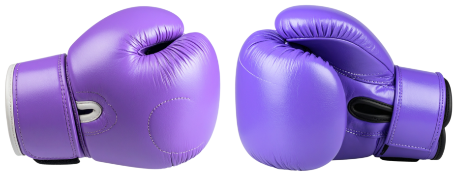 Single Purple Boxing Glove Isolated on Transparent Background PNG