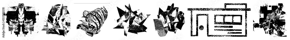Poster vector abstract geometric shapes create a dynamic fragmented composition.