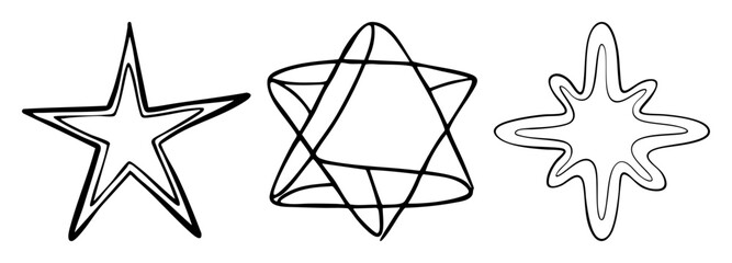 Vector Geometric stars featuring a five-pointed six-pointed and stylized star .