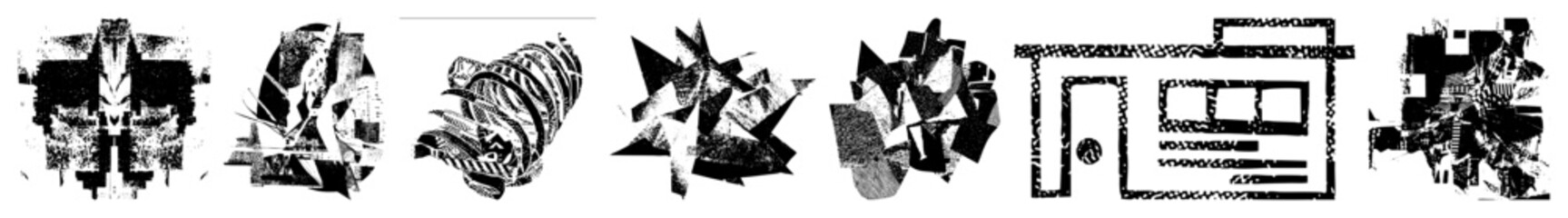 Obraz premium Vector Abstract geometric shapes create a dynamic fragmented composition.