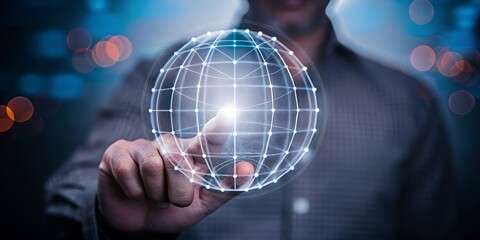 Global network technology business connection concept