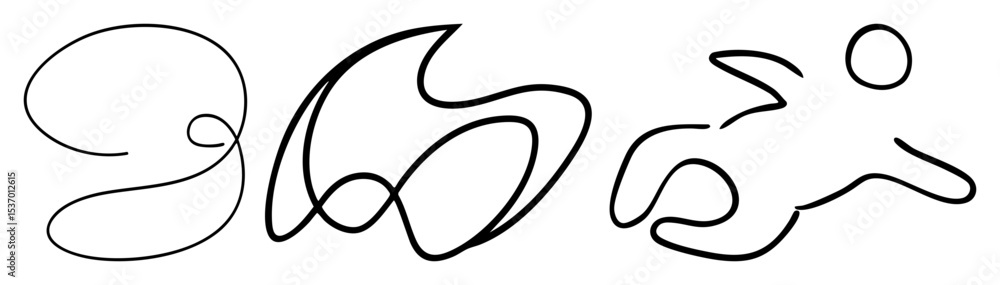 Poster vector abstract black swirls and loops create a dynamic vector .