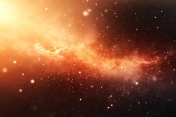 Naklejka premium A bright orange galaxy with a lot of stars and a dark background