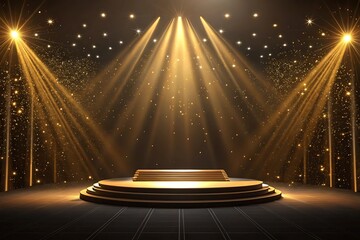 Stage spotlight background golden light event performance