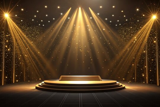 Stage spotlight background golden light event performance