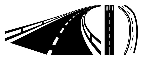 Fototapeta premium Vector Dynamic road depicts winding routes and highway infrastructure.