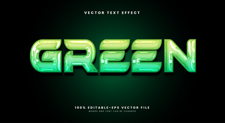 Green Chrome style 3d editable text effect Template Suitable for organic badge