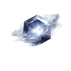 Crystalline Energy Cube Abstract Transparent background