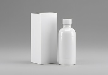 White bottle and box mockup
