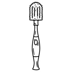 Hand drawn vector illustration of a bottle brush, linear style