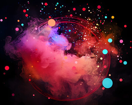 Digital Particle Motion Vibrant abstract background with colorful patterns. Floating Pixel Debris Art Abstract Data Fragmentation