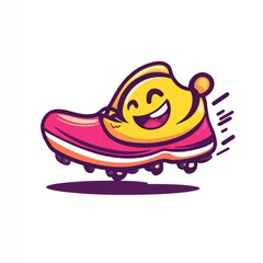 Happy running shoe illustration