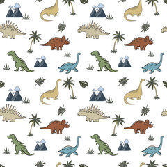 cute dinosaur seamless pattern for kids
