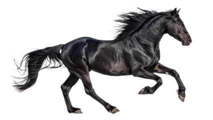 black horse isolated on white background