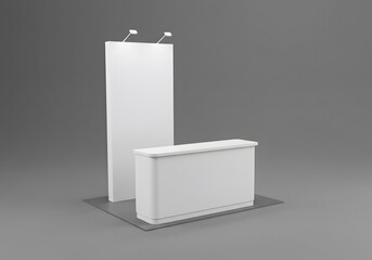 White modern trade show booth mockup