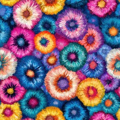 Colorful Floral Pattern with Rich Color Palette