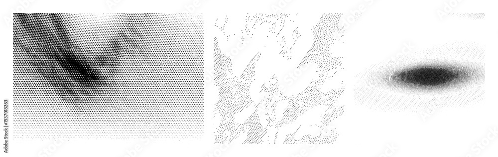 Poster vector abstract dotted gradients form flowing shapes.