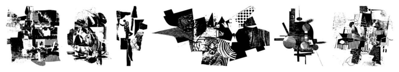 Fototapeta premium Vector Abstract geometric shapes create a dynamic fragmented composition.