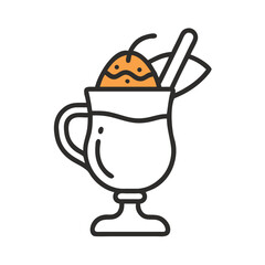 Clean eggnog silhouette design with transparent background, ready for use