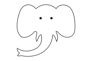 Minimalist elephant outline in single line style