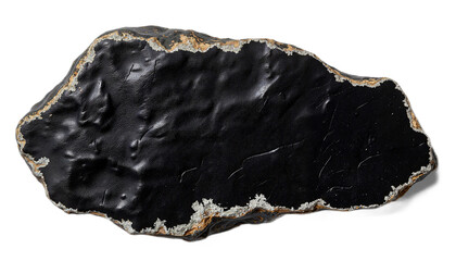 Fototapeta premium Rough black obsidian shard with sharp edge, natural beauty