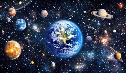 Solar System Planets in Space