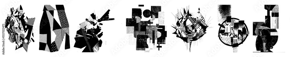 Poster vector abstract geometric shapes create a dynamic fragmented composition.