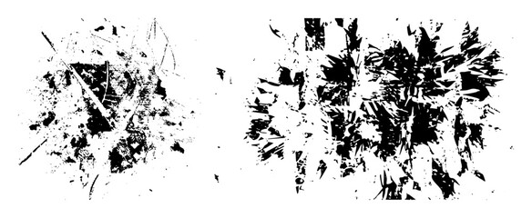 Vector Dynamic splatter shapes create an abstract distressed texture.