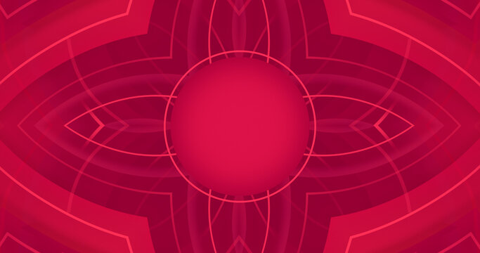 Mandala flower background. Red chakra backdrop illustration. Root Chakra logo place. Muladhara abstract symbol circle frame. Chakras design. Yoga class banner. Energy light. Meditation border backdrop