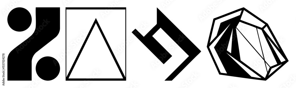 Poster vector abstract geometric shapes showcase dynamic black vector designs.