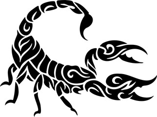 scorpion vector illustration, isolated on white