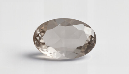 Oval-cut smoky quartz gem with pale gray hue, elegance and beauty
