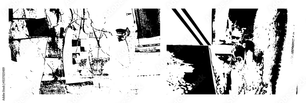 Poster vector abstract vector depicts a figure near architectural structures.