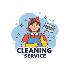 Cleaning Service lettering logo vector. Typography logo. Creative cleaning logo template design