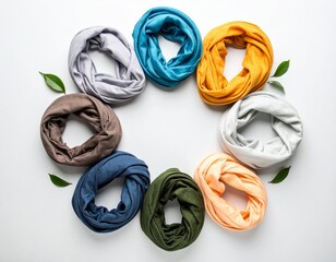 scarf summer. multicolored scarf. Scarf top view