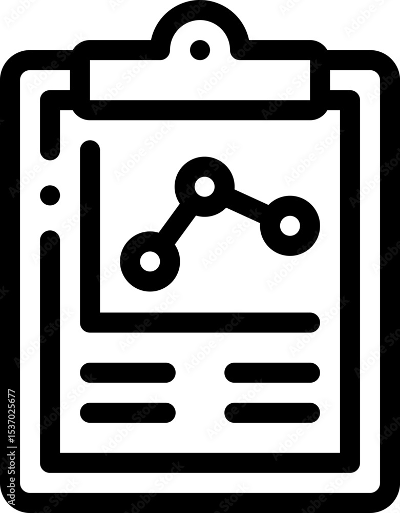 Poster illustration of clipboard data analysis report icon for business statistics and financial graph pres