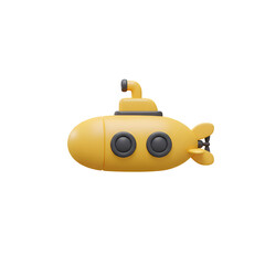 3D yellow submarine icon