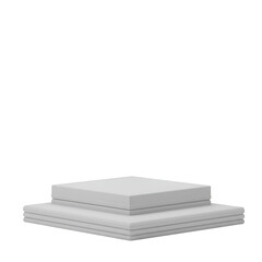 3D white stacked square podium minimal design