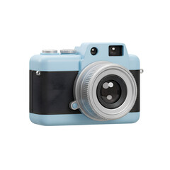 Fototapeta premium Vintage Blue Camera 3D Render Photography Equipment